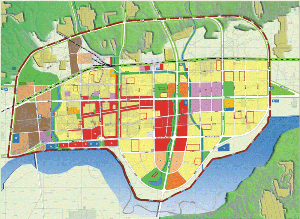 山西稷山县城总体规划-主城区.总体规划图